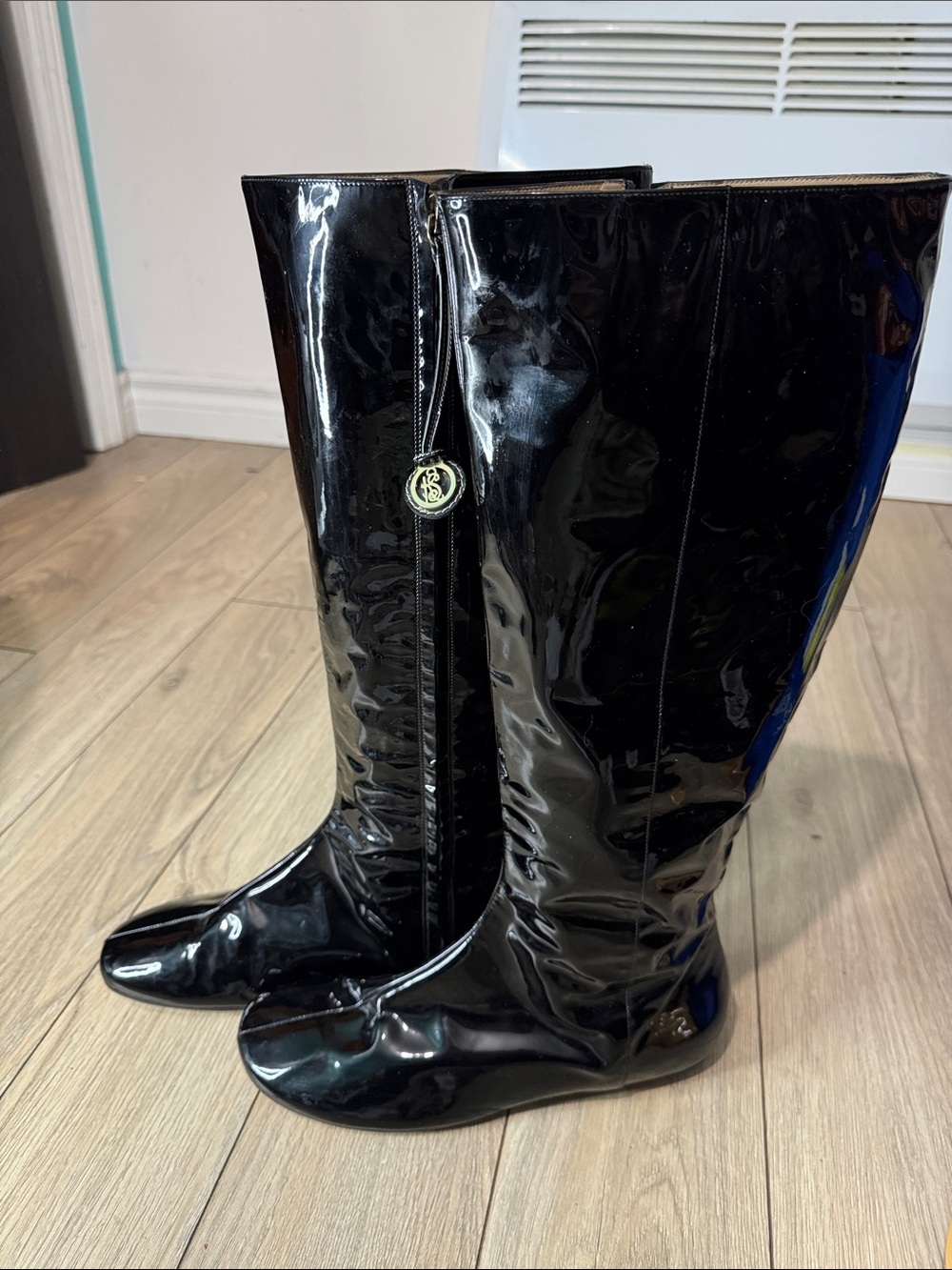 Kate Spade Patent Leather Knee-High Boots - Black